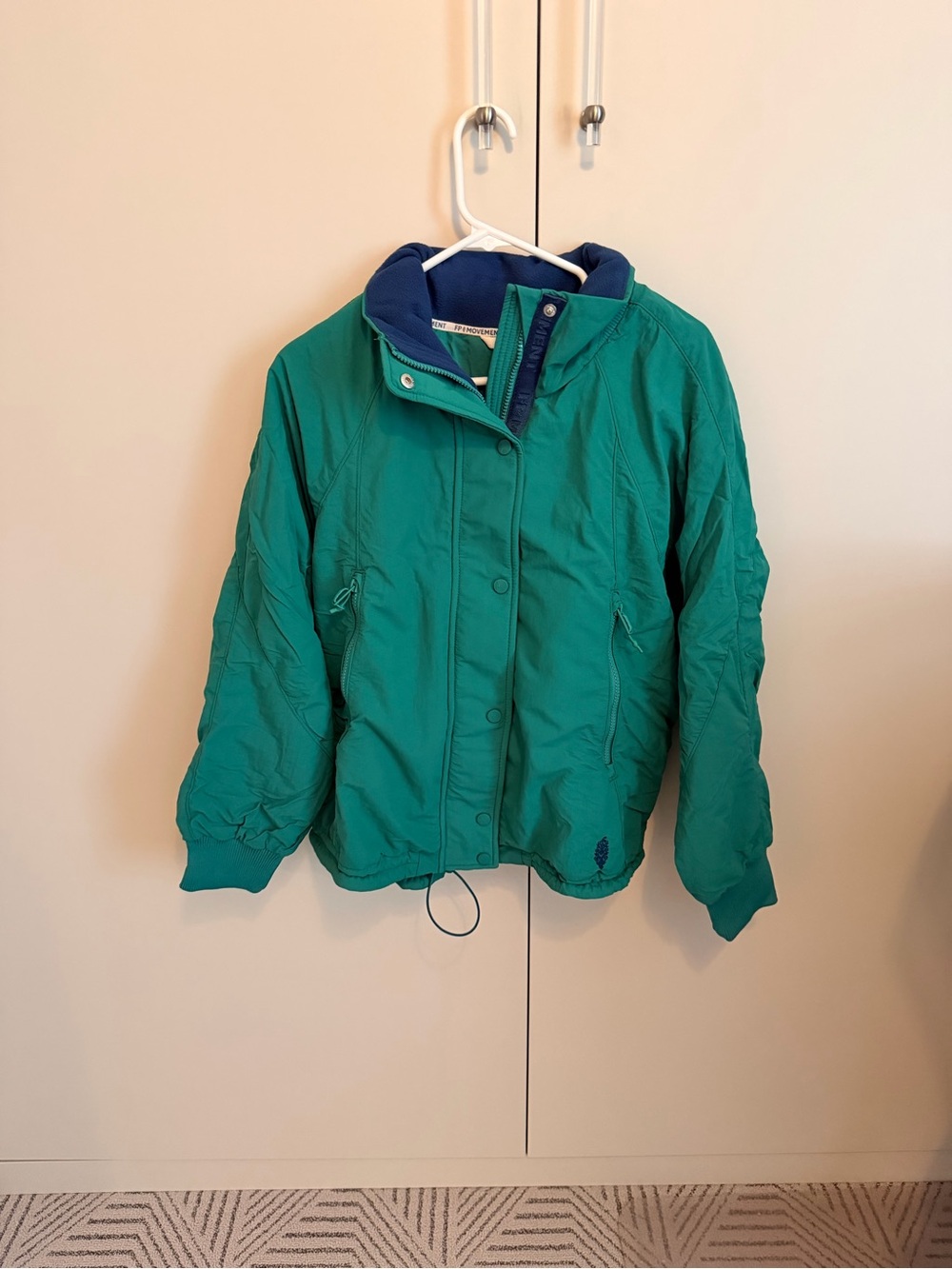 FP Movement by Free People Field Tripper Jacket Green with Navy Lining